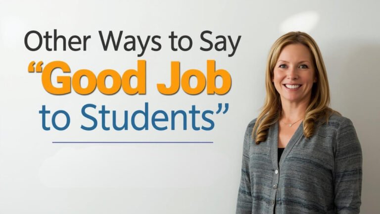 other ways to say good job to students