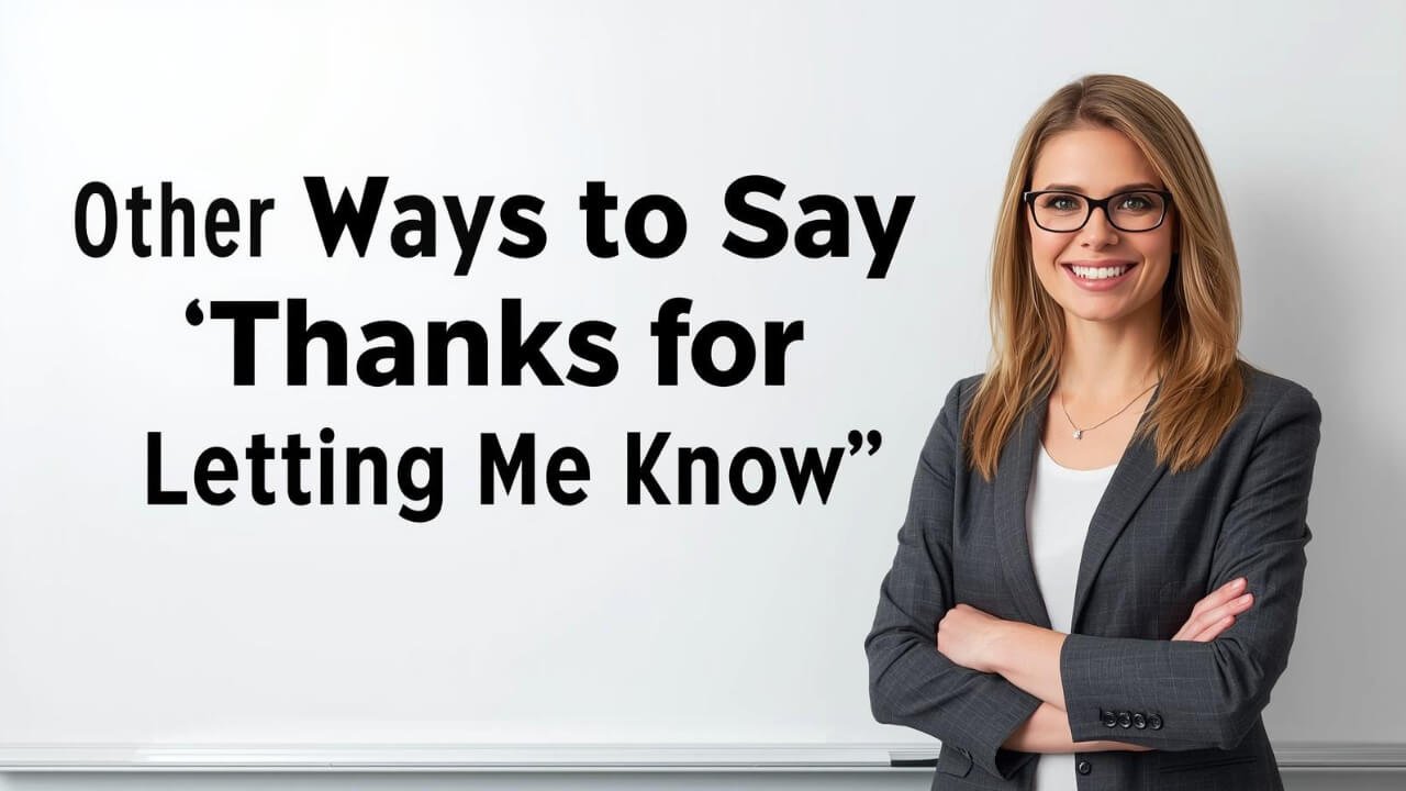 other ways to say thanks for letting me know